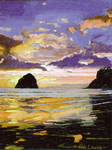Sunset Haystack Rock Oregon Coast
