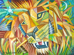 Leo Lion Cubist Cubism